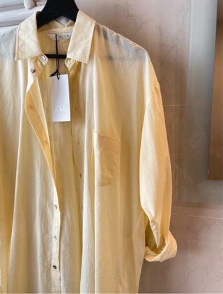Zara Camisa larga amarilla talla xs para S