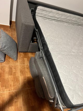 Sofá Cama 2 Plazas Gris 1.35m