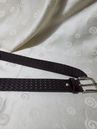 Cintura Ingegno vera pelle intrecciata marrone