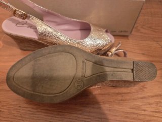 Zapatos esparto dorados Cabrera