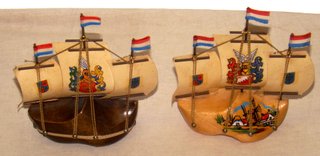Coppia navi olandesi legno vintage