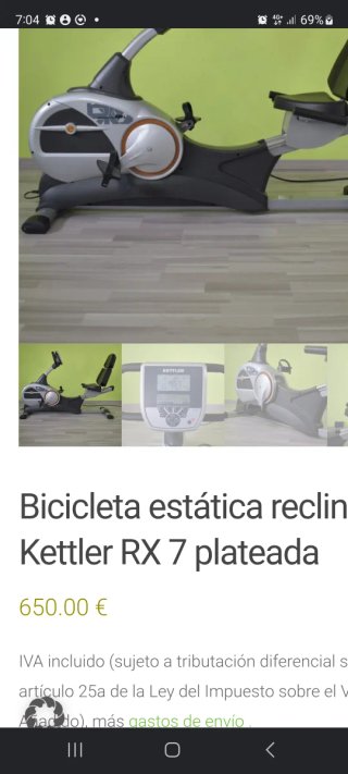 Bicicleta Estática Reclinada Kettler RX7
