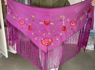 Mantoncillo Flamenco Bordado Flores