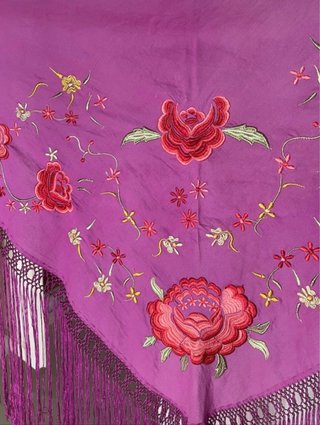 Mantoncillo Flamenco Bordado Flores