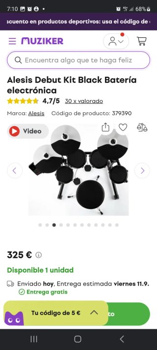 Batería Electrónica Alesis Debut Kit