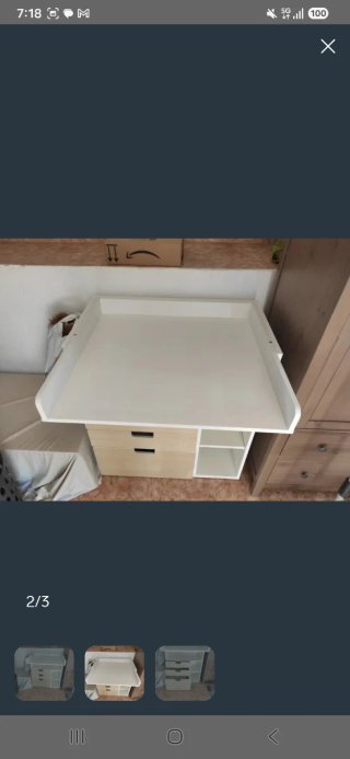 Cambiador Bebé IKEA Blanco y Madera