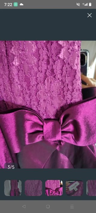 Vestido Fiesta  Encaje Lazo Talla 38