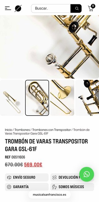 Trombón GARA GSL61F con transpositor