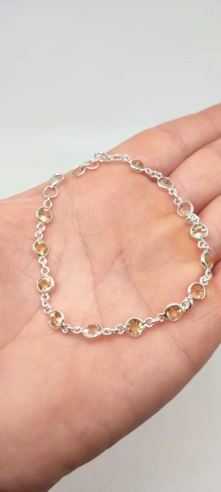 Pulsera de Plata y Citrino.