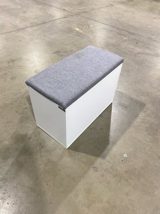 Mueble Zapatero Blanco con Asiento Gris
