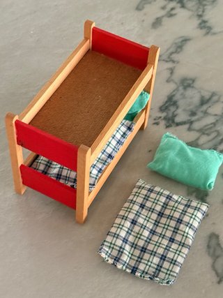 Cama litera para casita de muñecas madera