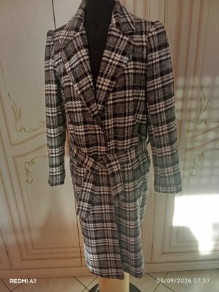 Cappotto donna a quadri Misura S italiana