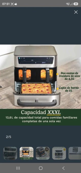 Freidora Aire Cuisinart Tri Zone 13.6L
