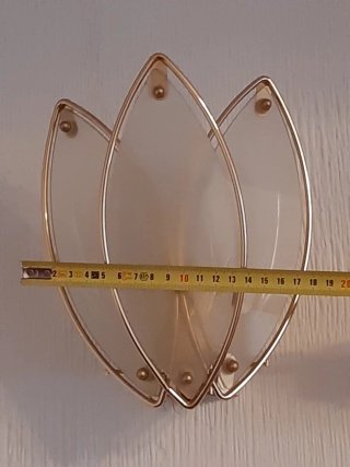 Aplique de pared cristal y metal dorado