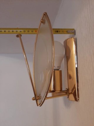 Aplique de pared cristal y metal dorado