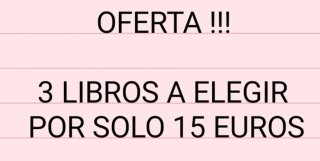 Descuento por pack de 3 libros a tan solo 15 euros