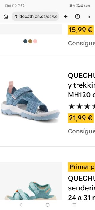 Sandalias Decathlon talla 38