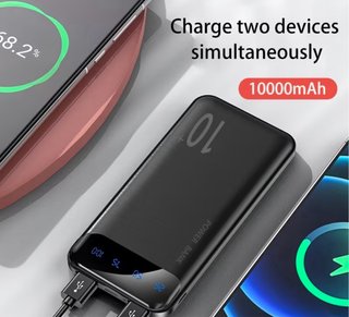 Batería Externa Power Bank 10000mAh Negra