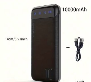 Batería Externa Power Bank 10000mAh Negra