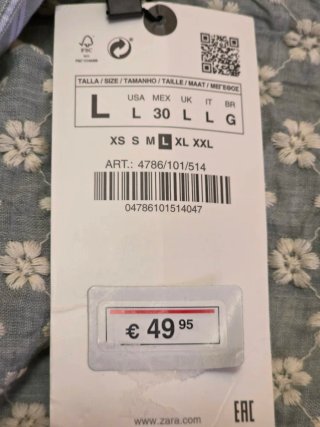 Vestido Zara bordado talla única