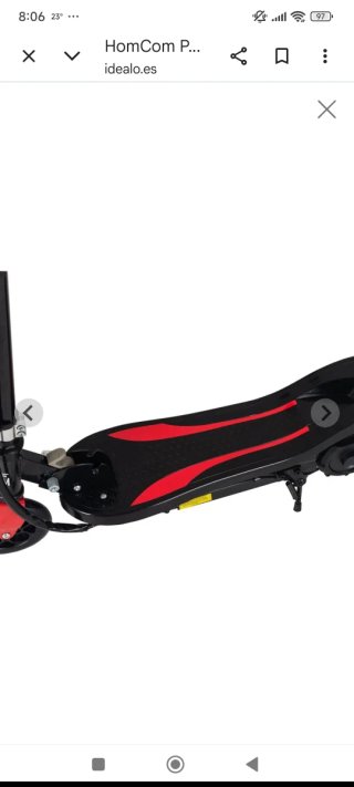 Patinete eléctrico negro y rojo