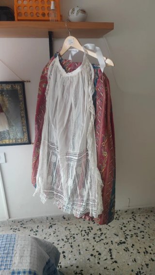 Traje de fallera antiguo multicolor