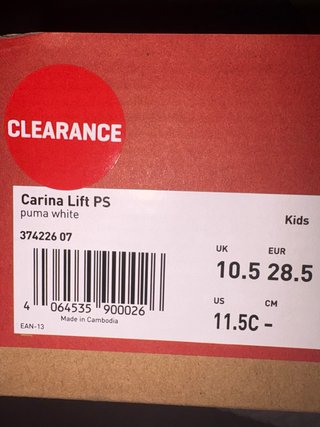 Zapatillas Puma Blancas Niña Talla 28.5