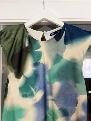 Vestido largo Zara satén estampado