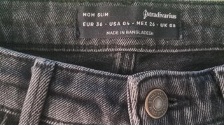 Pantalón vaquero gris Stradivarius Talla XS