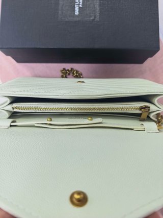 Bolso YSL Blanco Cadena Dorada