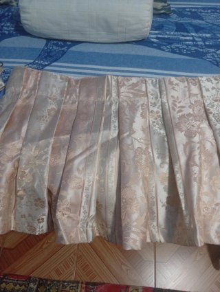 Juego cortinas y mantel mesa camilla