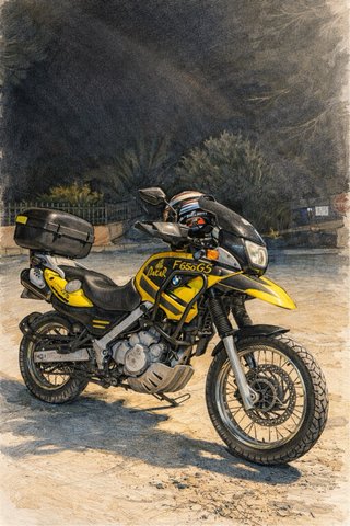 BMW F650GS Adventure Moto Negra y Amarilla
