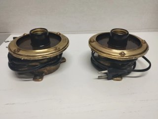 2 lámparas náuticas bronce vintage