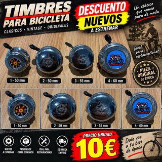 $Timbres bicicletas vintage 50,55,60mm $