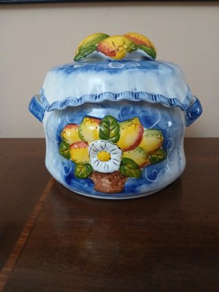 Biscottiera in ceramica artigianato italiano