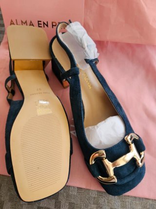 Zapatos Alma en Pena Talla 37 Azul y Dorado