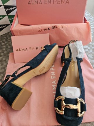 Zapatos Alma en Pena Talla 37 Azul y Dorado