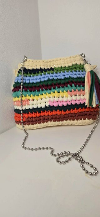 Borsa uncinetto tracolla multicolor