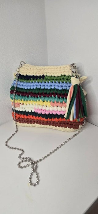 Borsa uncinetto tracolla multicolor