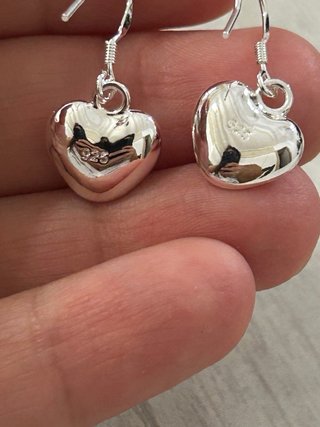 Orecchini Cuore Bombato Argento 925