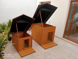 Caseta de madera para perro