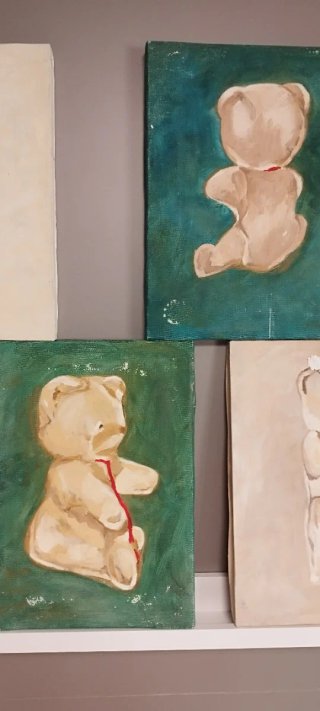 Cuadros Óleo Ositos 37x27 cm