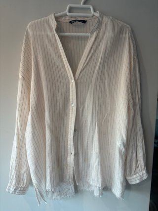 Camisa Zara Rayas Oversize Talla S
