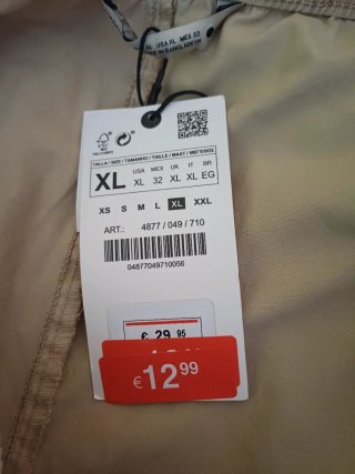 Pantalón Zara Beige Talla XL