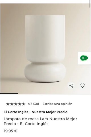 Lámpara de mesa en cristal blanco roto