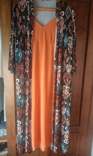 Vestido camisero estampado largo