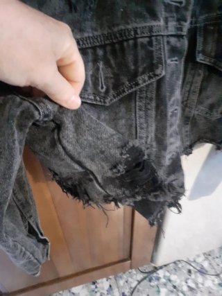 Giacca jeans corta nera/grigia xs