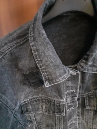 Giacca jeans corta nera/grigia xs