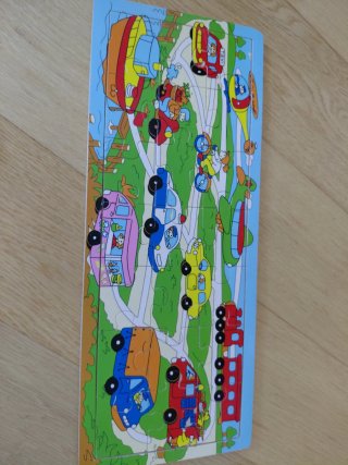 Puzzle madera vehículos infantiles
