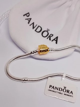 Pulsera Pandora 19cm Barril Dorado fino
